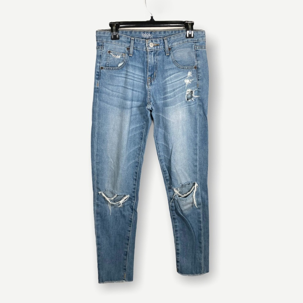 boyfriend crop distressed jeans